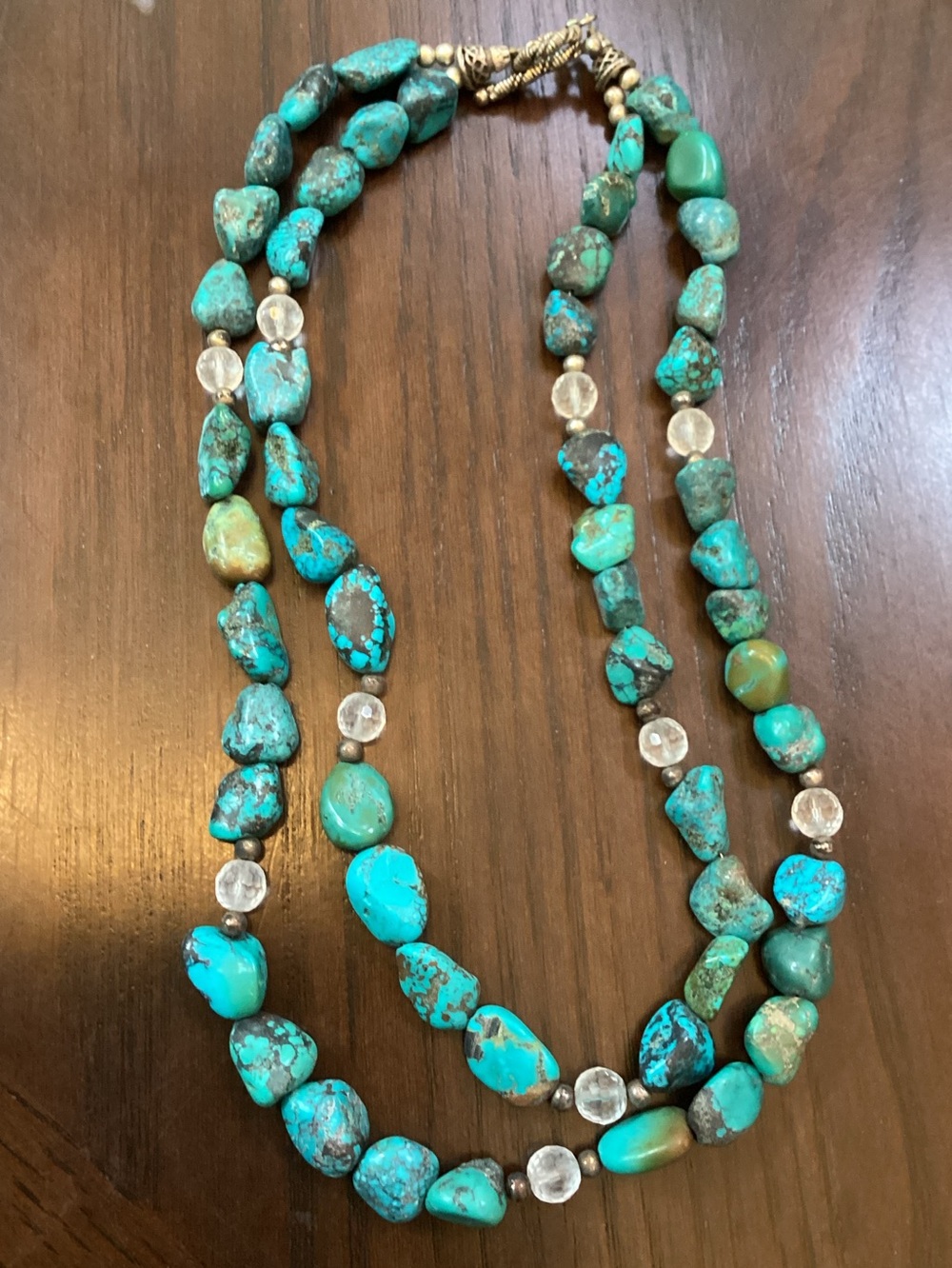 Turquoise Bead Necklace - Natural Blue-Green Stones